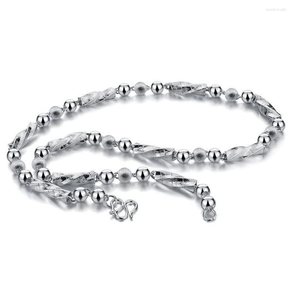 Catene Ziqiudies925 Sterling Silver Menn's Twistle Collana di perle prepotente al regalo di compleanno del marito fidanzato regalo