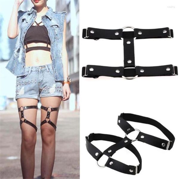 Parti Maskeleri Seksi Kadınlar Elastik Deri Bacak Yüzük Jartiyer Kemer Punk uyluk Gotik Harajuku Bondage Harness Askı Kayışı Jarterlar D681