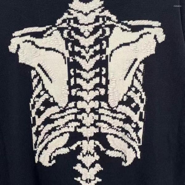Maglioni maschili uomini maglione oversize maglione nero scheletro ricamo osseo osseo di alta qualità pullover di alta qualità unisex alenaria famosa maglieria famosa