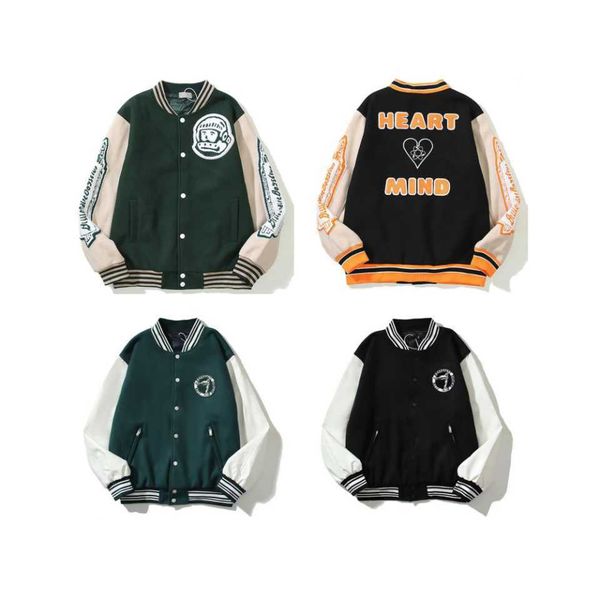 Jaquetas masculinas Varsity hip hop harajuku vintage astronauta de bombeiro solto de streetwear de estilo de estilo de beisebol solto