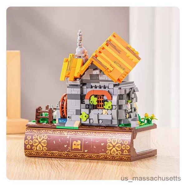 Blocks kreatives Mini -Dorf Lamm Bauernhaus Baustein Stadt Freunde Dekoration Ziegel Sets Puzzl Spielzeug für Kinder Urlaubsgeschenke R230814