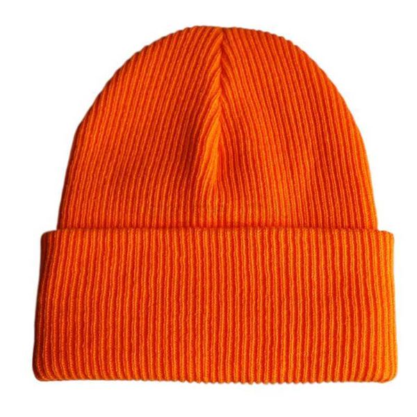 Gorro/caveira tampa lisa Caps de caveira chapéus de malha de inverno os gorros de manguito quente para homens mulheres laranja amarelo preto verde escuro bege