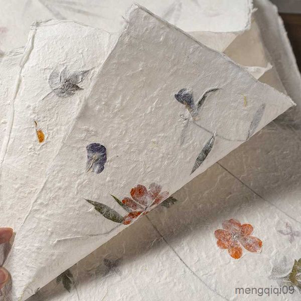 Wrap regalo 55*80 cm di fiore vintage Scrapbook di carta per la decorazione del diario materiale Tissue Paper Teacchino Fai -da -te Bookmark Floral Collage Wrapping Paper R230814