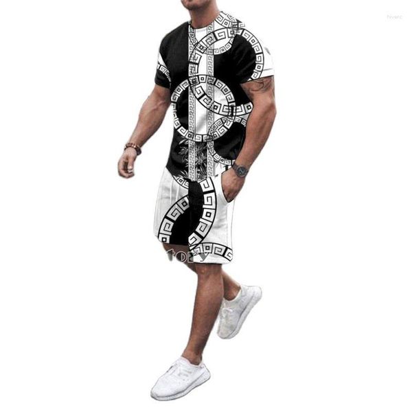 Herren Traursuits Männer lässig T-Shirt und Shorts Sportanzug modisches Muster 3D gedruckt zwei Stück Harajuku Street Kleidung 2023 Sommersets