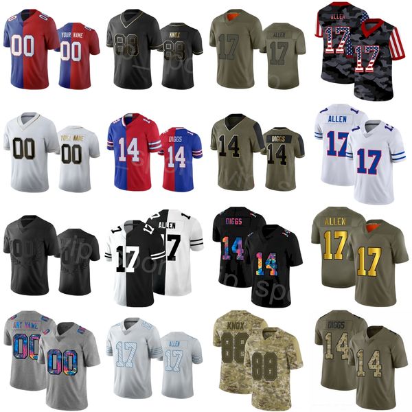 Homem Futebol 86 Dalton Kincaid Jersey 17 Josh Allen 4 James Cook 14 Stefon Diggs 13 Gabe Davis 88 Dawson Knox 58 Matt O 3 Damar Hamlin Taron Johnson Color Rush