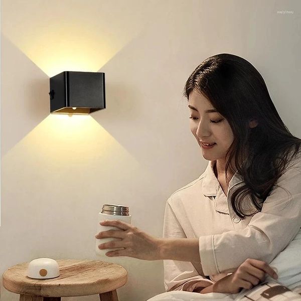 Wandlampen LED wiederaufladbare helle humane Körpersensor USB -Kabellast für Nachtlampe für Schlafzimmerkorridor