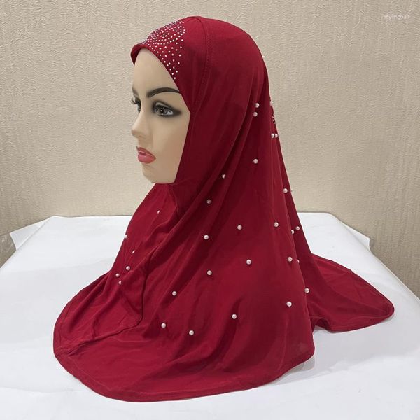 Abbigliamento etnico Womman Hijab Donne islamiche musulmane in perline di amira Cap Cap Shalls Scialli di cappello arabo per cappello arabo Khimar HETHWEA