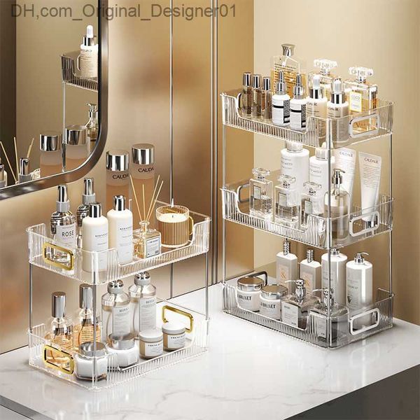 Luzes de vestido organizadoras de banheiros banheiros de luxo de luxo de grande capacidade Caixas de armazenamento de cosméticos acessórios de banheiro Z230815