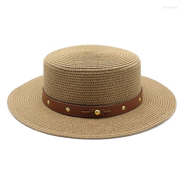 Boinas de verão Moda Sol Hat de alta qualidade Celrão simples Palha de palha de palha ao ar livre Anti-UV Beach Caps