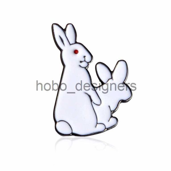 Simpatico animale con rabbiti bianchi smalto per spillo per spille camicia per cappellino giacca in jeans decorazioni feste da ballo da donna accessori x0814
