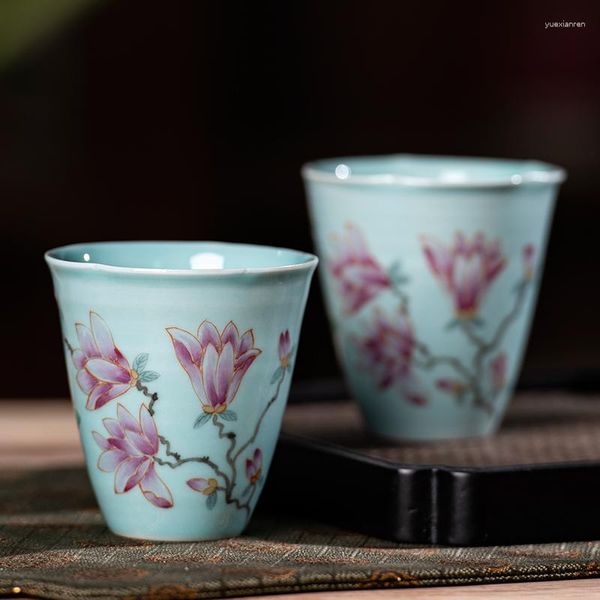 Cups Saucers Tee Set handgefertigt Keramik Tasse Schüssel handbemalte Pastellmeister Single persönliche Duftriege