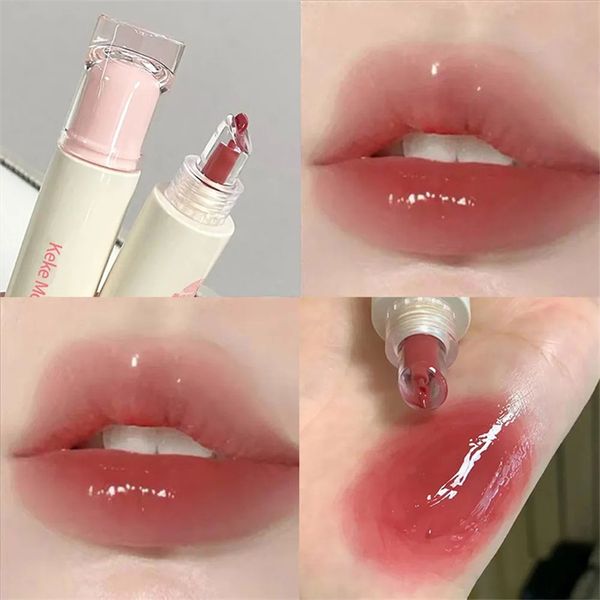 4 cores espelho de água brilho labial hidratante nude gloss gloss bato de líquido transparente batom líquido de longa duração de maquiagem cosméticos