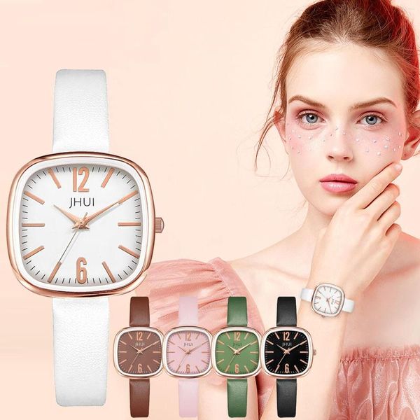 Orologi da polso in pelle donne orologi designer quadrato orologio femminile di alta qualità di alta qualità eleganti affari da donna quarzo