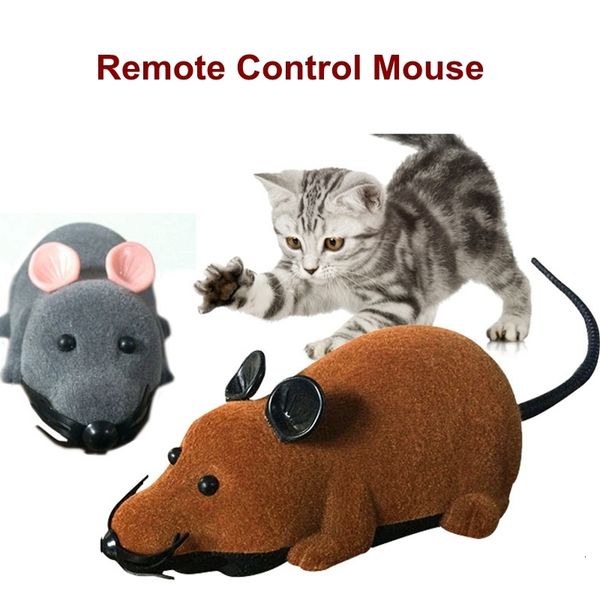 Electricrc Tiere elektronische drahtlose Fernbedienung Mausspielzeug Haustiere Cat RC Simulation Mäuse Plüsch für Kinder mit Opp -Bag 230814