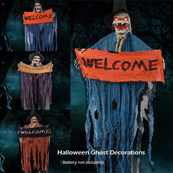 Altre forniture per feste di eventi Halloween Porta di decorazione sospesa di decorazioni per esterni orribili cranio a pendente bar per la casa fantasma decorazione per la casa 230814