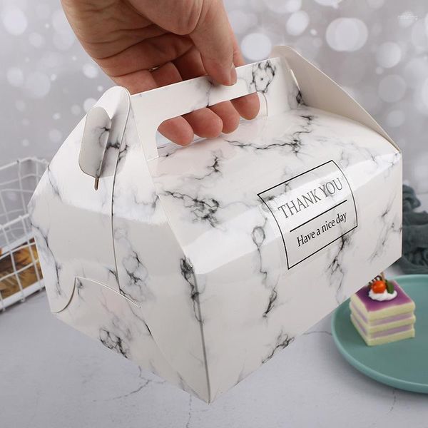Wrap regalo 10pcs scatole per torte pieghevoli box da forno sandwich per il matrimonio festa di compleanno da casa da asporto da asporto manuale da asporto karft