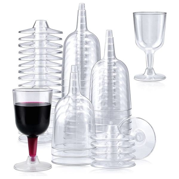 Gosses de vinho 20 40 40pcs Clear plástico copo reciclável Copo descartável reutilizável para festa de pudim de cerveja de sobremesa de champanhe 230814