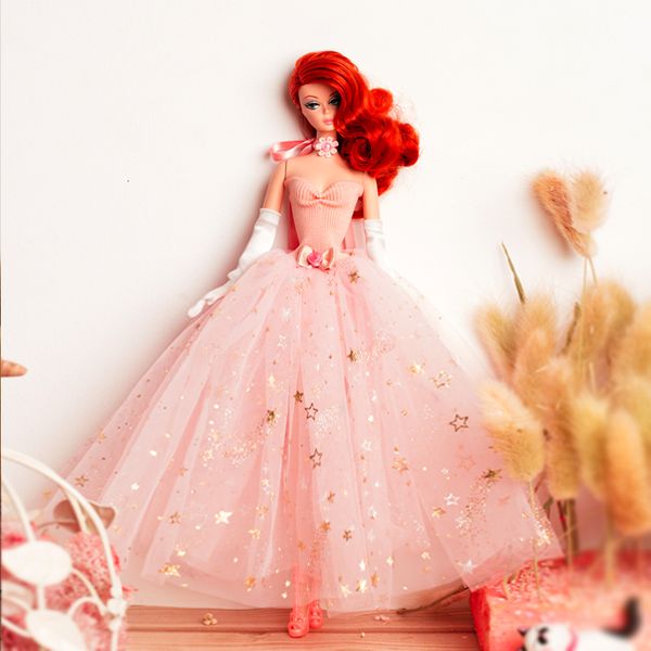 Dolls Rink Star Lantejada Vestidos de noiva 16 Roupas BJD Para roupas de boneca Barbie para Barbie vestido vestido vestido 11,5 