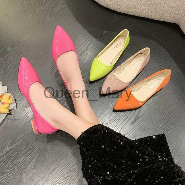 Dress Shoes Plus Size Shoes for Women Chunky Heels Stone Pattern Pumps Spring New OL Fashion Pointed Toe Leather High Heels Shoes J230815