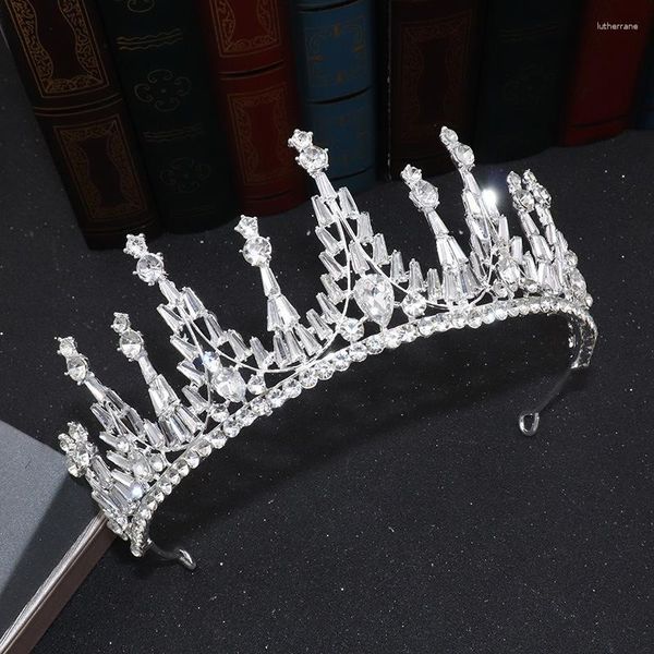 Clip per capelli Luxury Barocco Crystal Bridal Crowns Tiaras Women Rhinestone Diadem per gli accessori per matrimoni della sposa Prom Pageant Headband