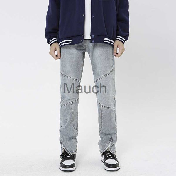 Jeans maschile USA USA GOIC Retro Style 2023 Autumn Spring Streetwear Skateboard Skateboard Hip Hop Punk Bike Jeans Straight Denim Trours J230814