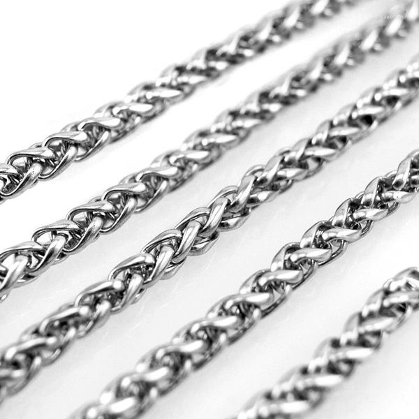 Correntes Men Diy Men Diy Stainless Aço Jóias Braid Colar de trigo de 4/5/6 mm Cadeia de corda em metros Mulheres por atacado