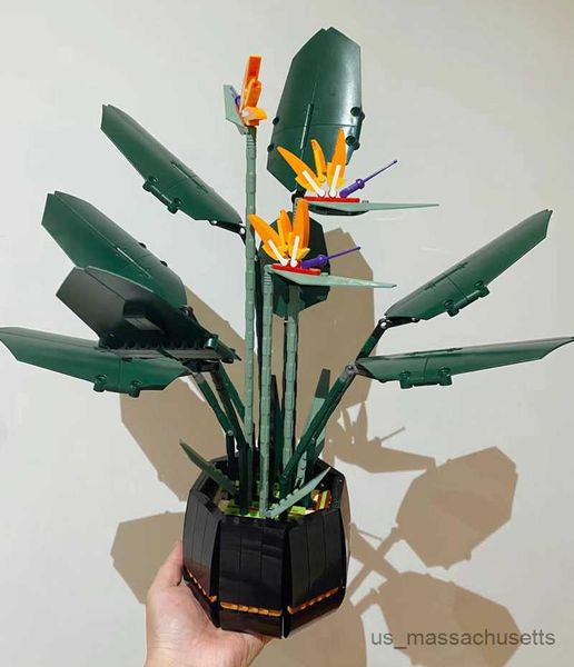 Blocks Bird of Paradise Bouquet Rose Building Building Building ILLOY ILLUSTRAZIONE Holiday Regalo per la casa R230814