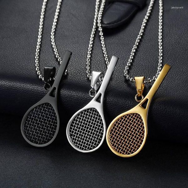 Anhänger Halskette Originalität Persönlichkeit Schmuck Fitness Guru Universal Halskette für Männer Frauen Titanium Stahl Tennisschläger Accessoires