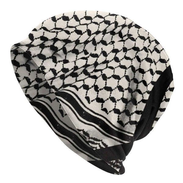 Berretto/berretti di teschio kufiya cappello cofano palestino cappello a maglia cappello goth cranio da esterno berretti cappello cappello palestinese maschile arabe da uomo caldo tappi doppi a doppio uso