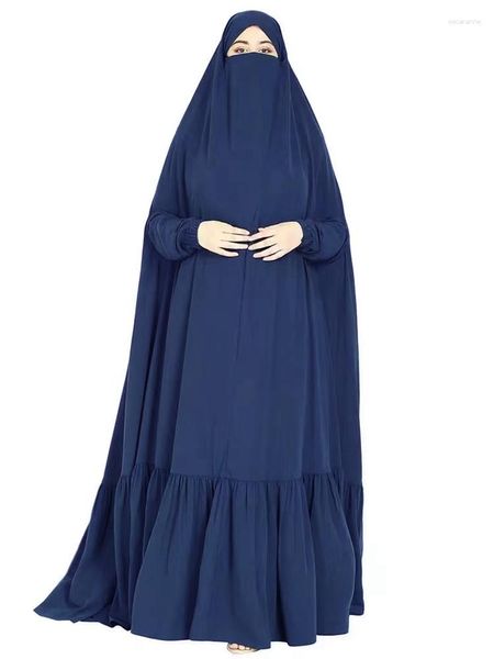 Abbigliamento etnico eid musulmano lungo khimar preghiera abito abito donna abaya saudita arabo ramadan un pezzo jilbab jubha maxi abito musulman