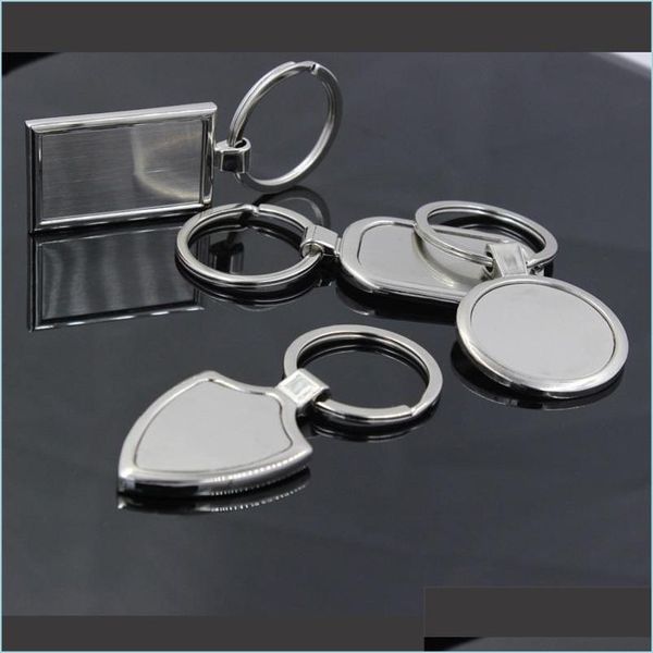 Chaços de chaves de aço inoxidável anel de anel de anel de metal em branco Tag em Blank Keychain Novo Publicidade Criativa Logo Chaves para Promoção GIF DHQZH