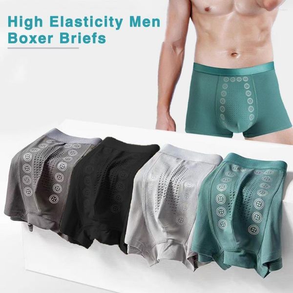 Underpants Men Boxer U Convex Particle Massage sottile Mid Waist Wicking senza vincoli Merostri biancheria intima traspirante