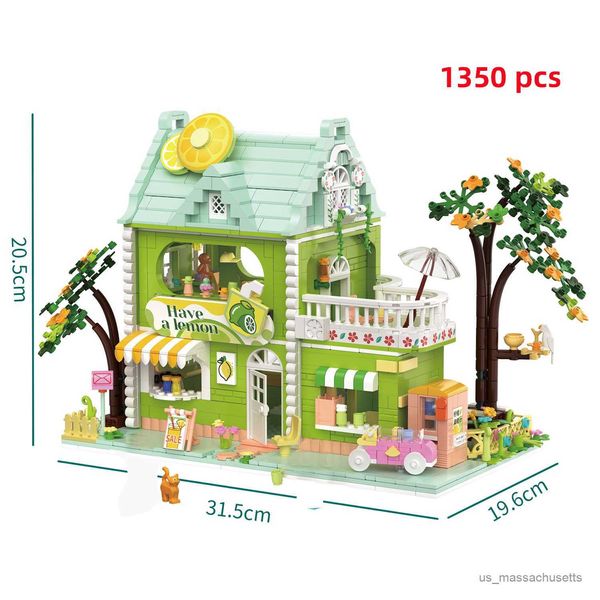 Blocks City Street View Architecture Villa Japan Food Shop House Retail Retail Restaurant Model Building Building Building Toys per R230814