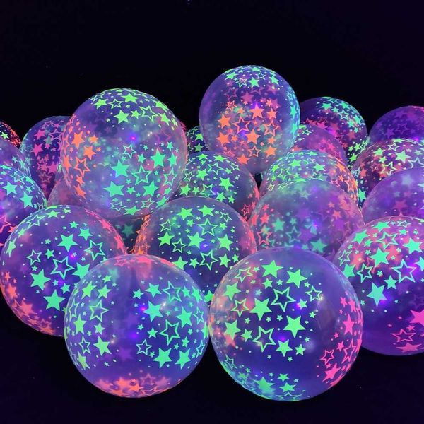 Decoração 10 pçs/lote 12 polegada uv neon brilho balões fluorescentes luminosos balões decoração de aniversário suprimentos