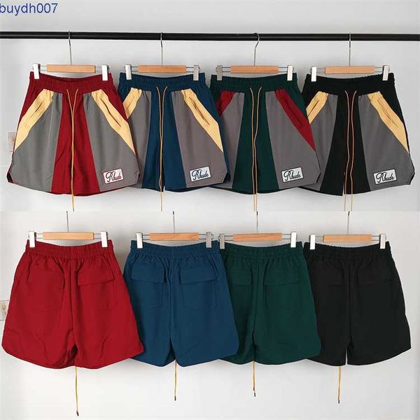 W7zy Shorts maschile 2023 American Nicchia Trendy Rhude Ricorre a colori abbinato Tie Up Shorts sport casual maschile elastico maschile