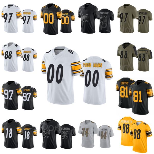 Team Football 39 Minkah Fitzpatrick Trikot 97 Cameron Heyward 81 Zach Gentry 18 Dionae Johnson 14 George Pickens 88 Pat Freimuth Salute an Dienst Männer Kinder