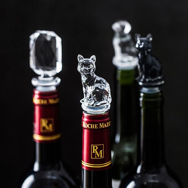 Бар инструменты вина стоппрозрачная силиконовая форма животных бутылка бутылка шампанское шампанское шампанское милая кошачья собачья крышка крышка 230814