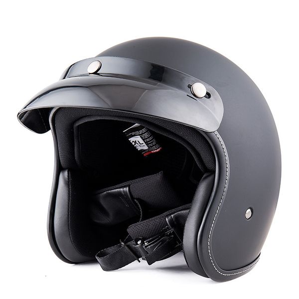 Radsporthelme Vintage Motorradhelm für Männer Frauen Klassiker Retro Open Face Design Leichtes Punkt zertifiziertem Motorrad Cruiser Casco 230814