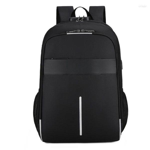 Backpack Business Password Blocca Borsa per computer di grande capacità Viaggia da uomo indossabile USB RECARGABILE Studenti SCUCA