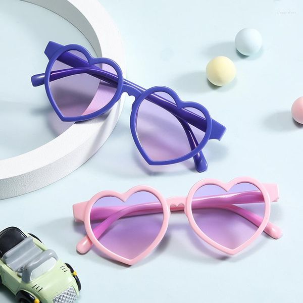 Солнцезащитные очки милые корейские детские очки в форме сердца летние солнце