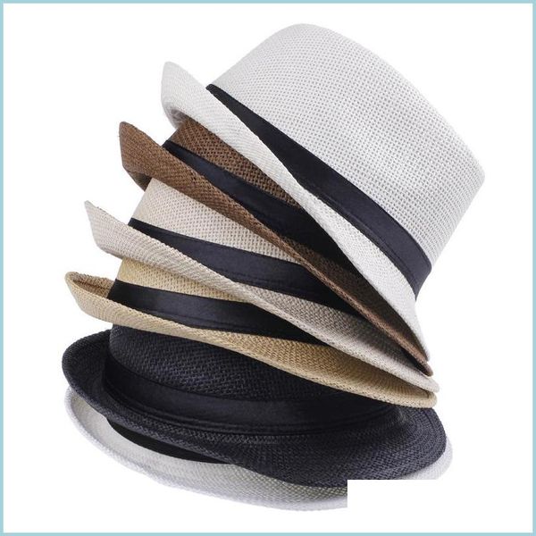 Stingy Brim Hats Fashion Womens Mens Uni Fedora Trilby Gangster Cap Summer Beach Sun ST Panam