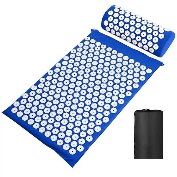 Yogamatten Akupressurmatte Senssi Mas Kissen Set Applikator für Nackenfuß mit Nadel Rückenkissen 220122 Drop Lieferung Sport im Freien DHSX8