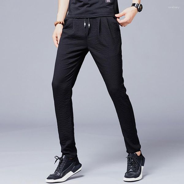 Calças masculinas HCXY Brand Mens 2023 Primavera Summer Casual para homens Slim Fit Fashion Wear Troushers Masculino