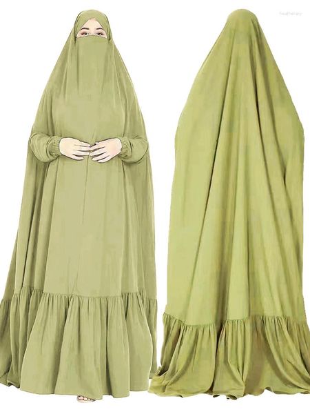 Abbigliamento etnico lungo khimar preghiera indumento donna vestito abaya ramdan eid musulmano modesto un pezzo jilbab jubha islam musulman caftan