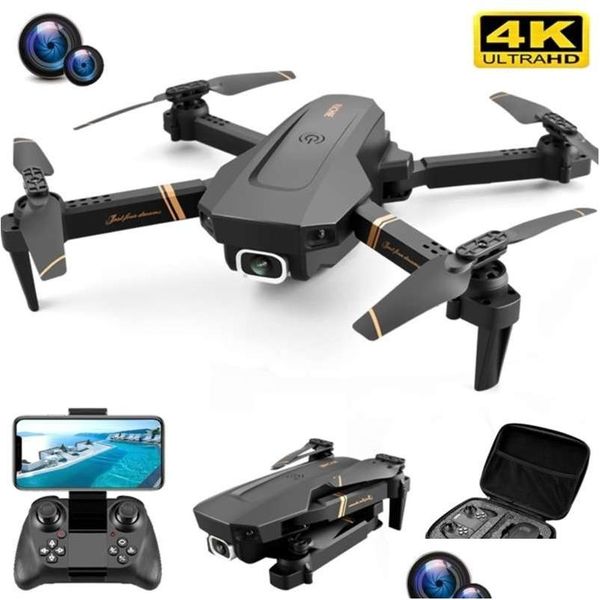 Elektrische/RC -Flugzeug V4 4K/1080p Drohnen RC Drohne 4K WiFi Live -Video FPV mit HD -Weitwinkel Professionaler Kamera Quadrocopter Boy Toy 2 DHDZT