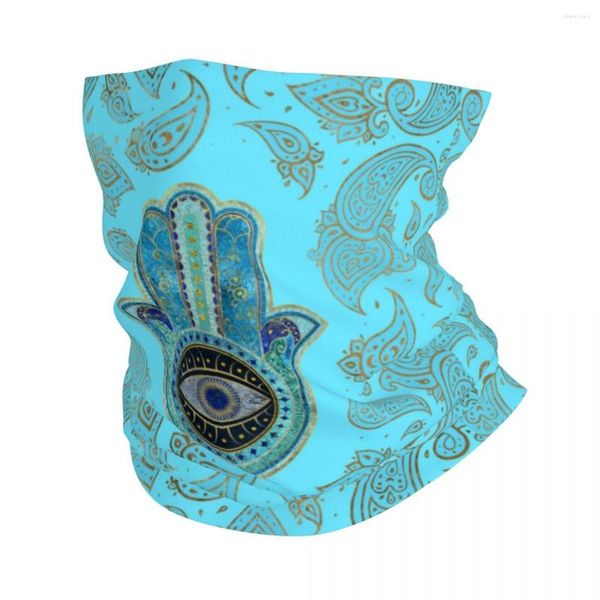 Accan Hamsa El Fatima Paisley Bandana Boyun Gaiter Baskılı Muska İyi Şanslar Balaclavas Maske Eşarp Bisiklet Binicilik Unisex Yetişkin