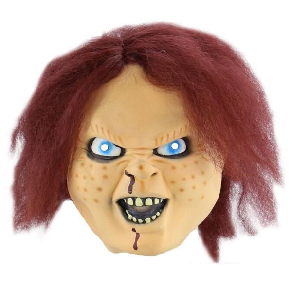 Máscara facial assustadora máscara de máscaras de máscara de cosplay adereços de horror bebê chucky ghost boneca máscara de boneca assustadora infantil crianças máscaras de festa de halloween