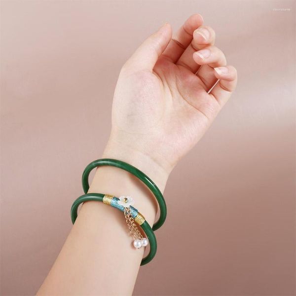 BANGLE CINA CINACHE DELICATO DELICATO BRACCHETTO FLOORE IMITAZIONE GIOCO DI BANGLI GIADE HETIAN