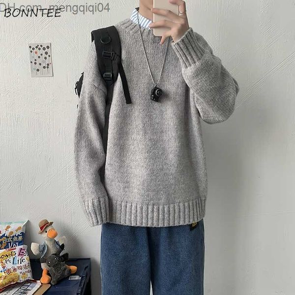 Maglioni maschili pullover maschi da uomo harajuku match completo maglione a maglia Hnadsomes Basic Student Style Casual Style O-Neck Street Clothing Dynamic Classic Z230814