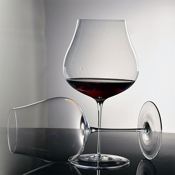 Şarap bardak 2 1pcs 940 710ml Kristal Kırmızı Cam Goblet Burgundy Bordeaux Bardak Uzun Kök Tadım Kupası Düğün İçecek Yazıları 230814